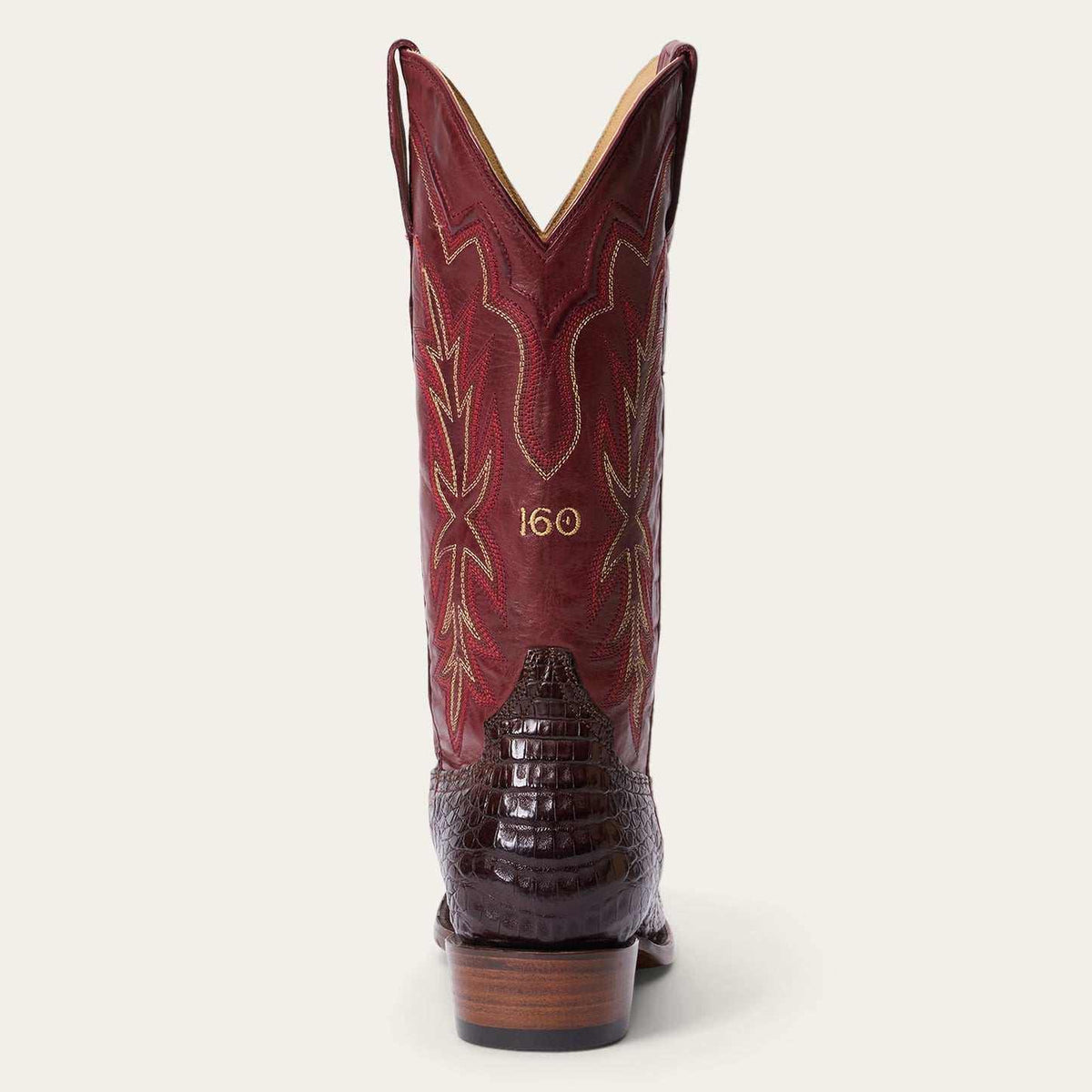 Womens Stetson Elizabeth Caiman boots chocolate snip toe handcrafted