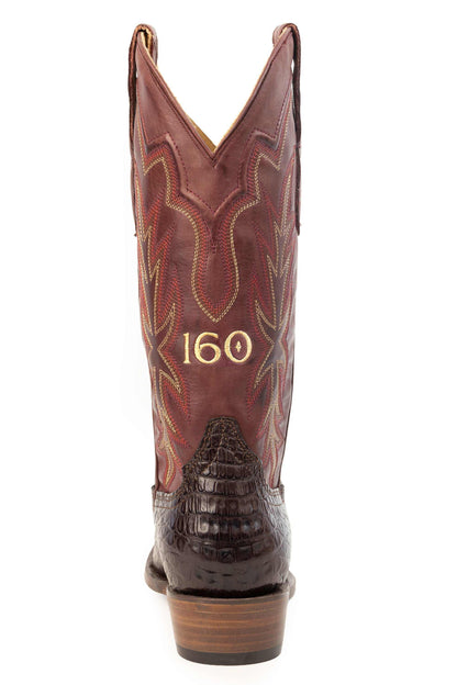 Womens Stetson Elizabeth Caiman boots chocolate snip toe handcrafted