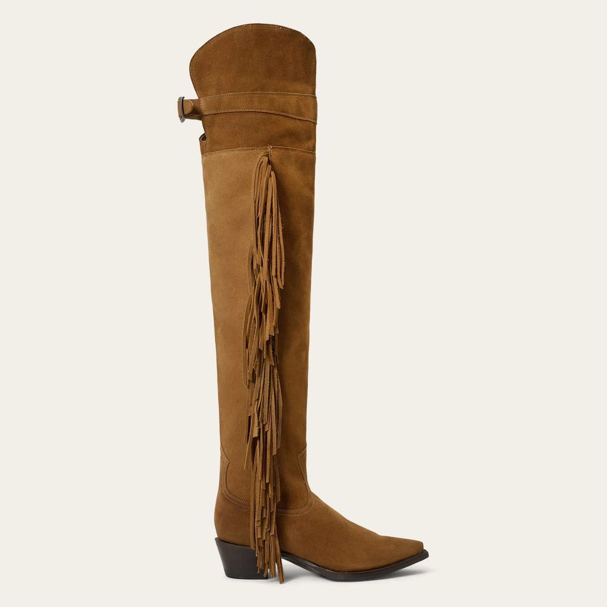 Women's Stetson Glam leather boots tan suede over-the-knee