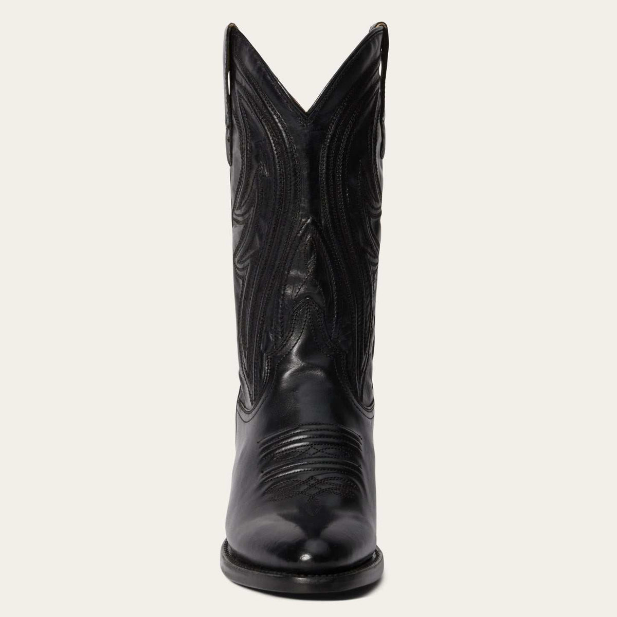 Women's Stetson Nora black leather boots with corded shaft design
