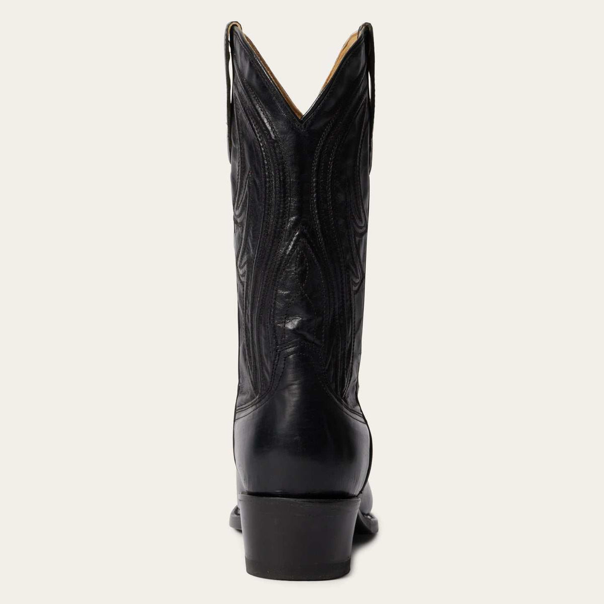 Women's black Stetson Nora boots with unique corded shaft design