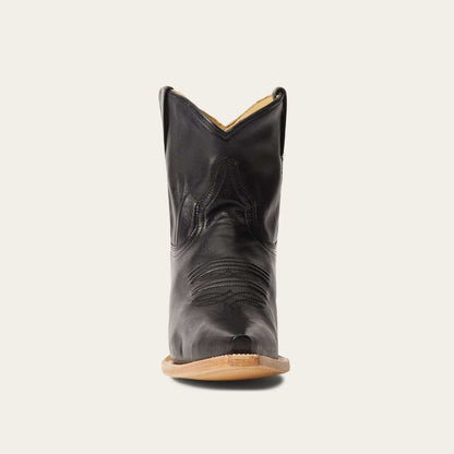 Black Women's Stetson Riley ankle leather boots with stacked heel