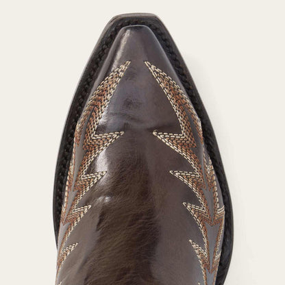 Women's Stetson Sarah leather boots chocolate handcrafted snip toe