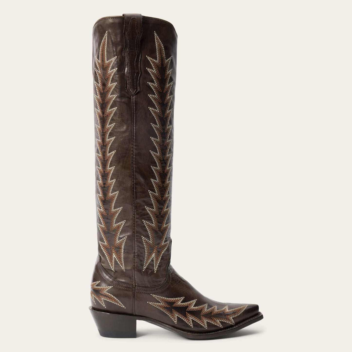 Women's Stetson Sarah handcrafted chocolate leather cowboy boots with snip toe