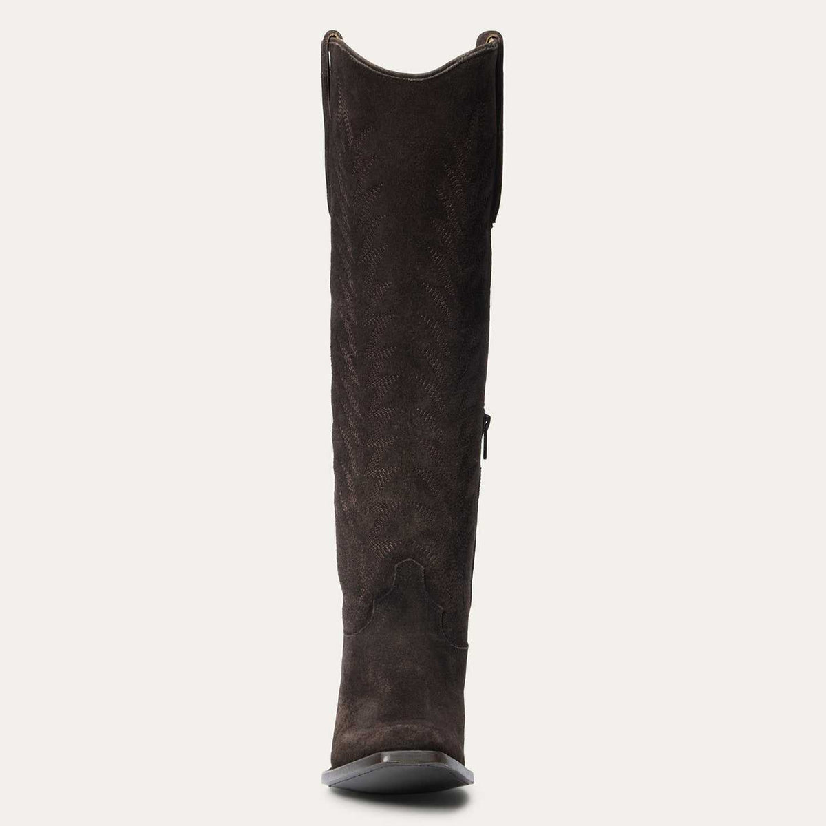 Women's Stetson Sissy brown suede boots with square toe and vintage embroidery