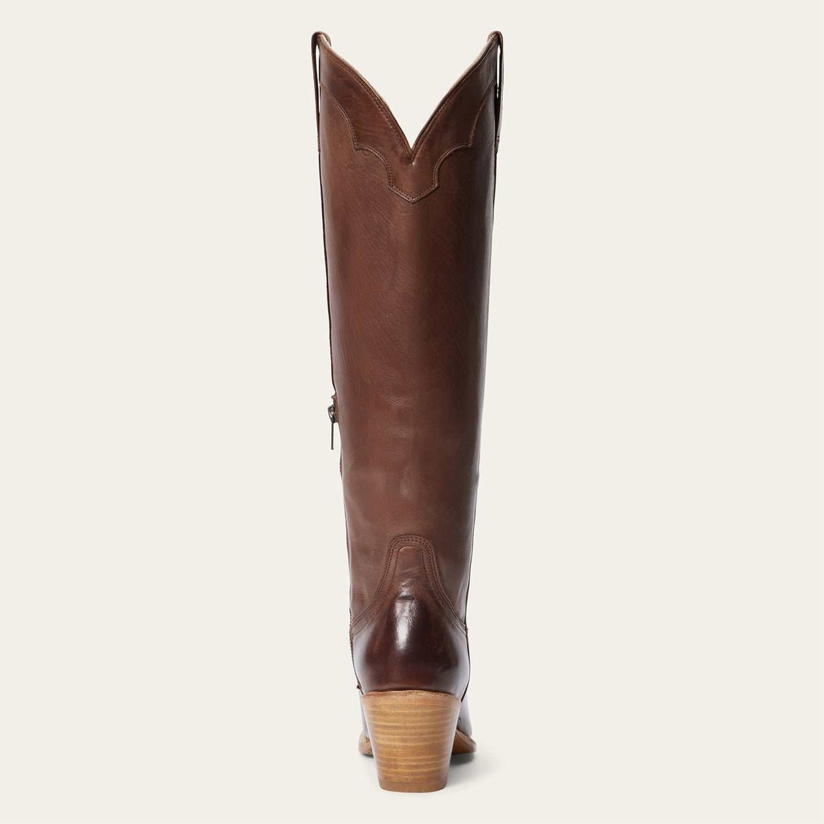 Women's brown Stetson Sutton leather snip toe boots with 18-inch shaft