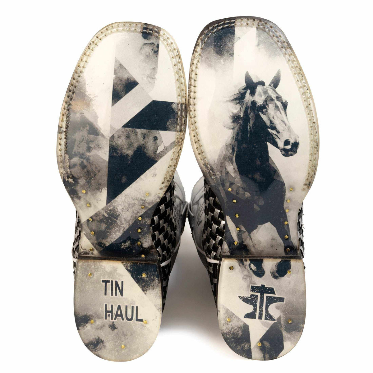 Womens Tin Haul metallic checkmate boots with crystal gallop sole