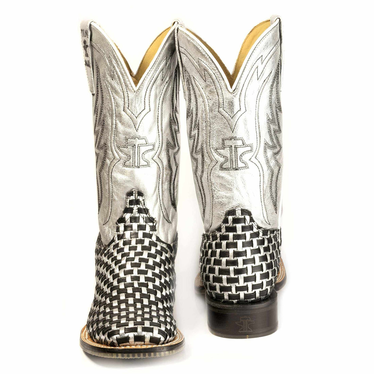 Womens Tin Haul metallic checkmate boots with crystal gallop sole