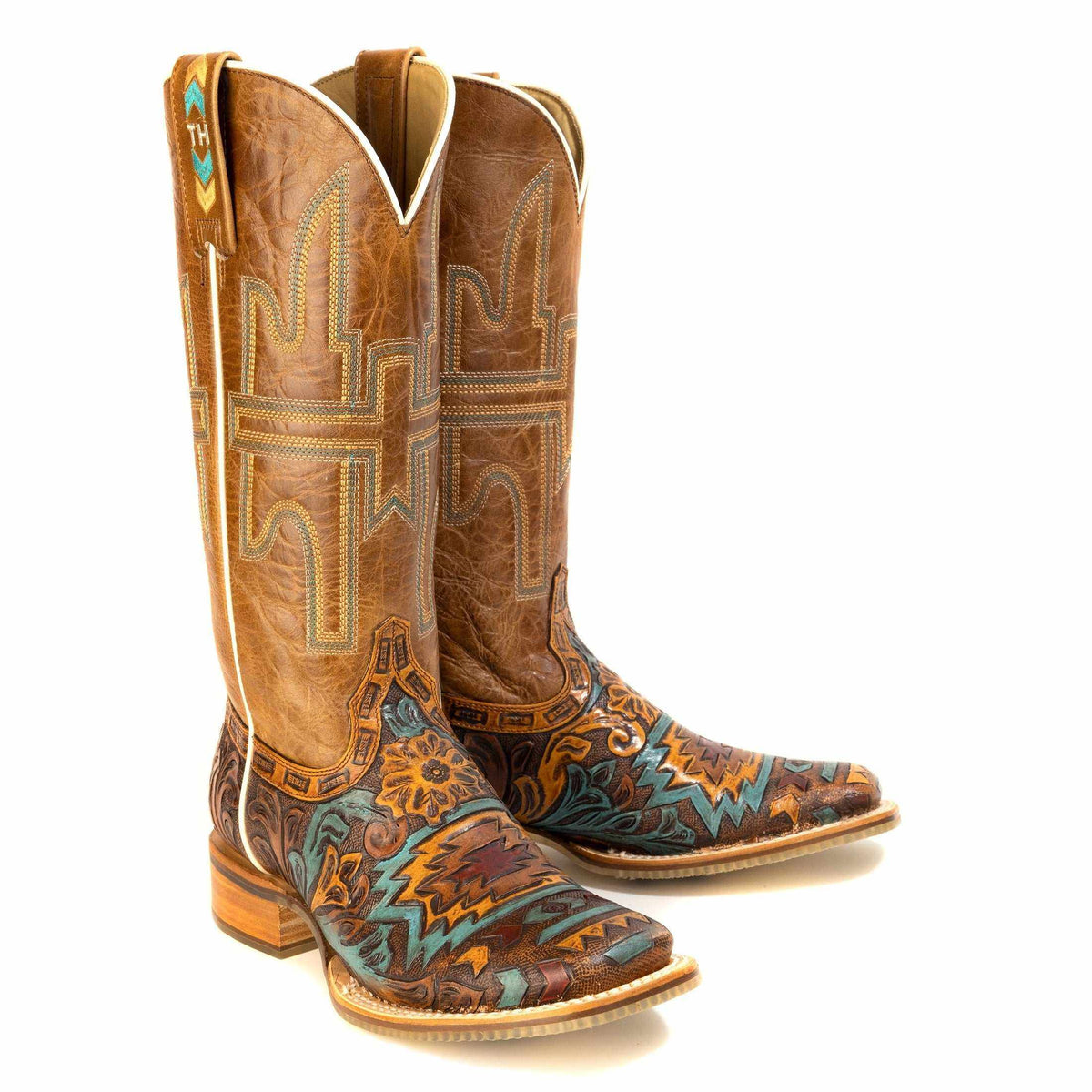 Womens Tin Haul Painted Desert Dream Boots with Desert Mirage Sole in brown leather