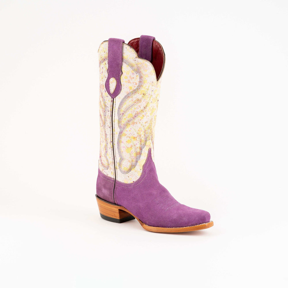 Botas de piel Candy para mujer Ferrini hechas a mano en color morado