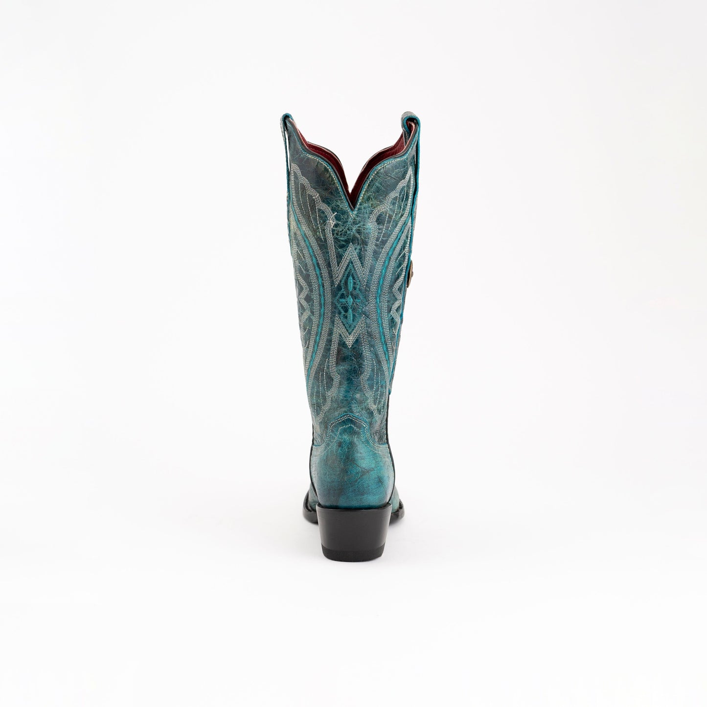 Women's Ferrini Twilight Leather Boots Handcrafted Teal - yeehawcowboy